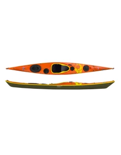 P&H Kayak Volan 158 Lightweight Kevlar/Carbone Orange/Clair/Jaune